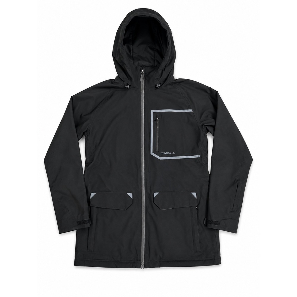 O'Neill Mens Hyperdry Shield 10K Waterproof Snow Jacket Black Longfit Large